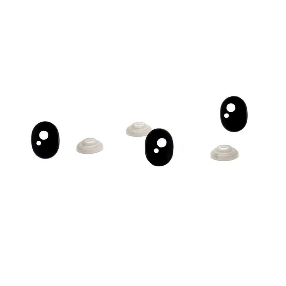 Occhi di plastica Ovali neri 12x16mm