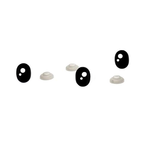 Occhi di plastica Ovali neri 9x12mm