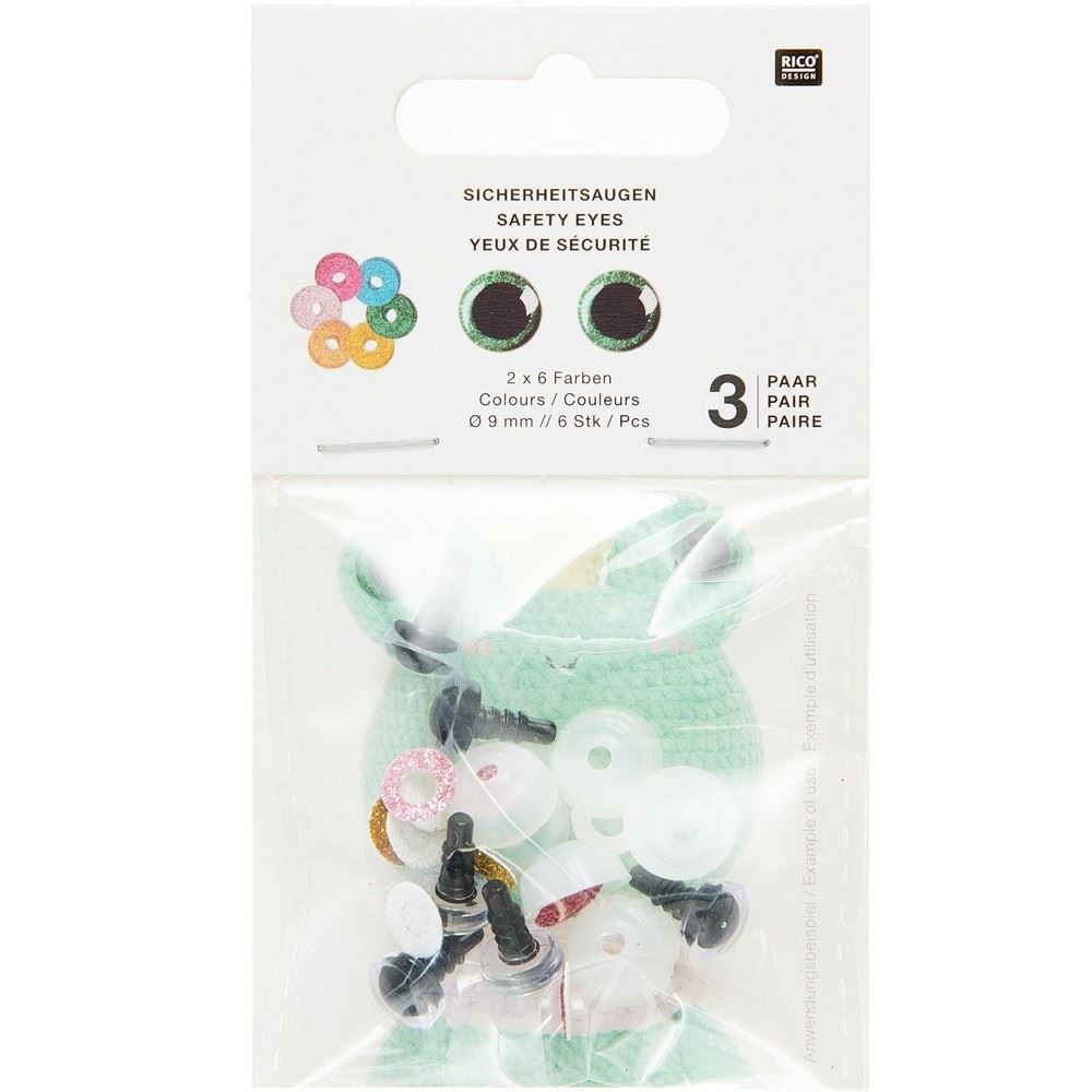 Occhi per peluches personalizzabili 9 mm