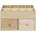 Organizer da Tavolo in Legno con scomparti e cassetti