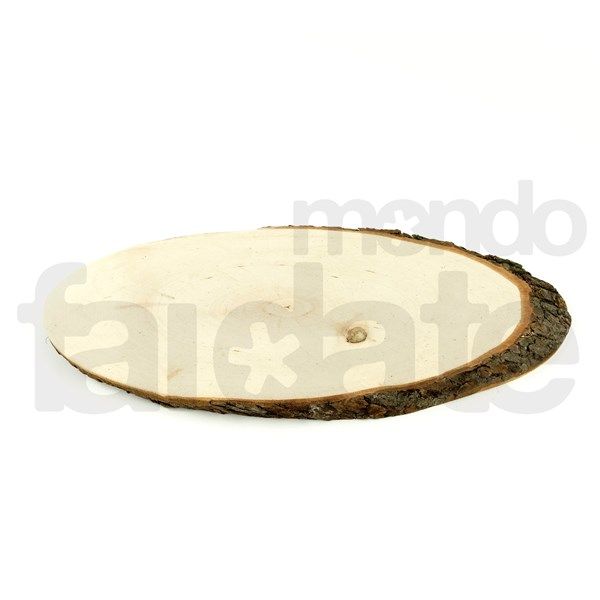 Ovale in legno con corteccia medio