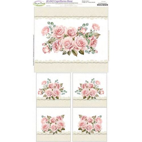 Pannello Tessuto Copriforno Roses