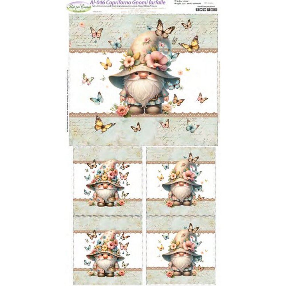 Tessuto In Cotone Stampato Effetto 3d Con Farfalle E Fiori - Foto 7