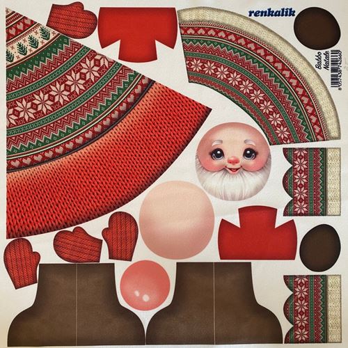 Panno Kraft 3D Babbo Natale Renkalik