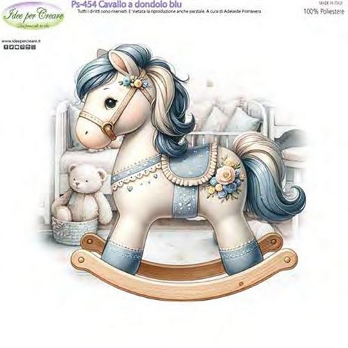Pannolenci Cavallo a dondolo blu