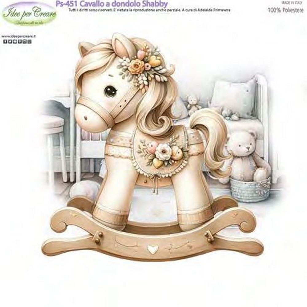 Pannolenci Cavallo a dondolo shabby