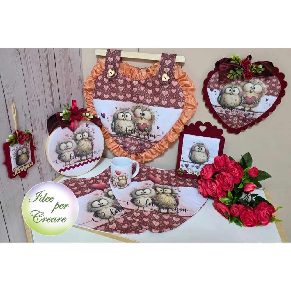 Pannolenci Cuore Gufo