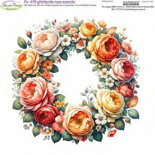 Pannolenci Ghirlanda Rose Arancio