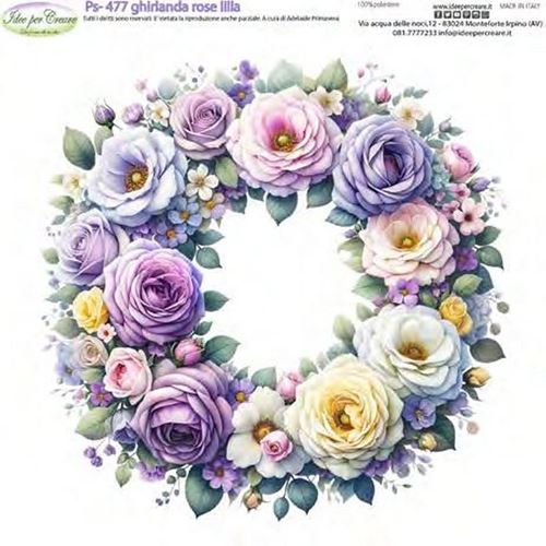 Pannolenci Ghirlanda Rose Lilla