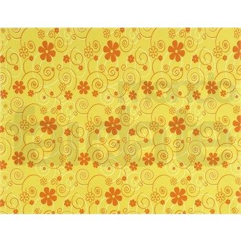 Pannolenci Giallo con Fiori e Ghirigori