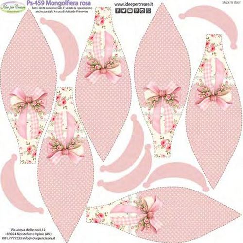 Pannolenci Mongolfiera Rosa