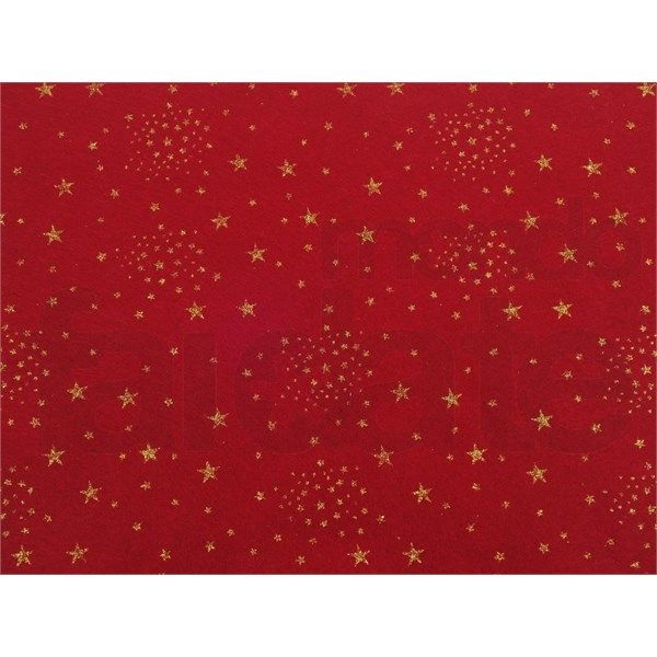 Pannolenci Rosso Scuro e Stelle glitter Oro
