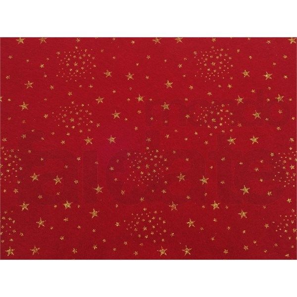 Pannolenci Rosso Scuro e Stelle glitter Oro