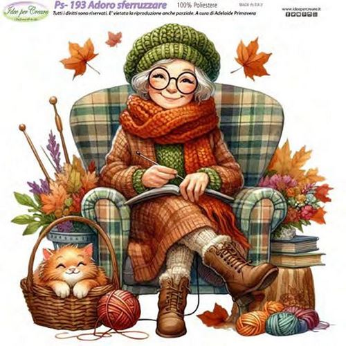 Pannolenci Stampato Adoro Sferruzzare