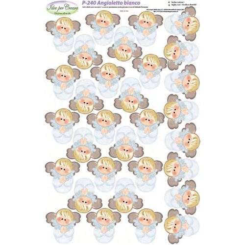 Pannolenci Stampato Angioletto Bianco