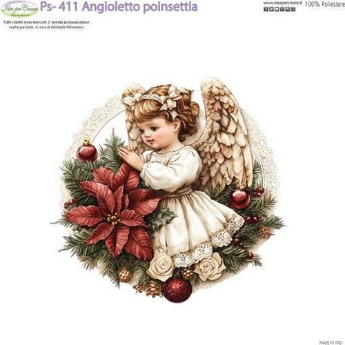 Pannolenci Stampato Angioletto Poinsettia