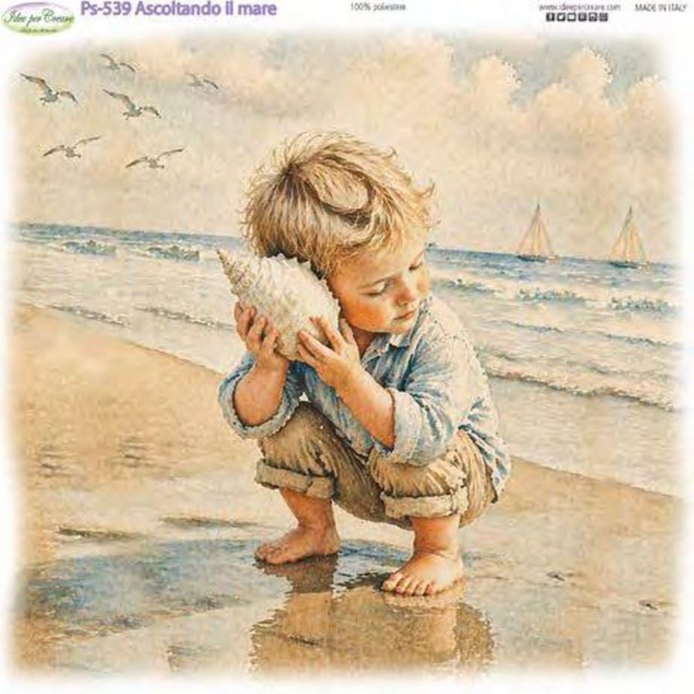 Pannolenci Stampato Ascoltando il mare