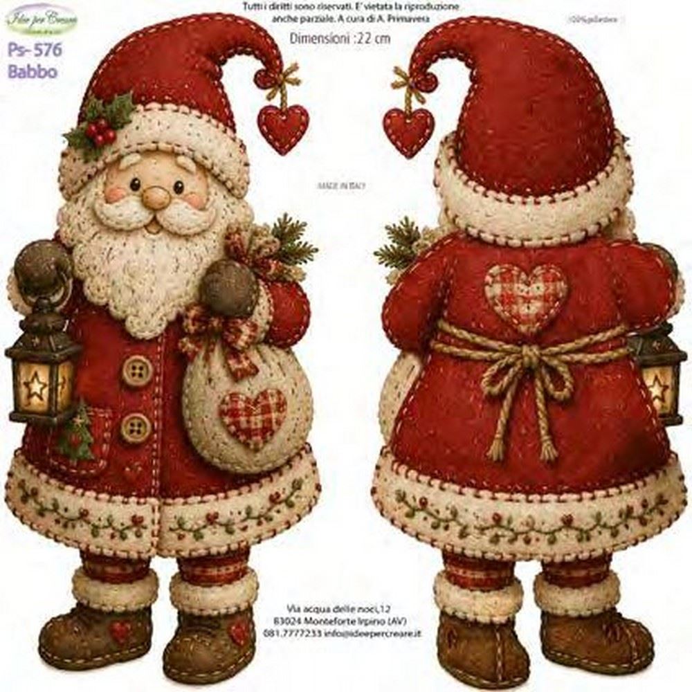 Pannolenci Stampato Babbo Natale stile country
