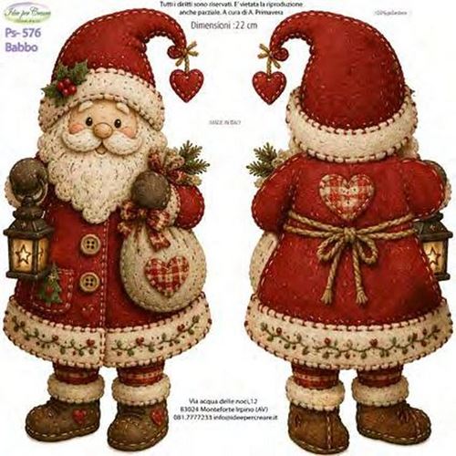 Pannolenci Stampato Babbo Natale stile country