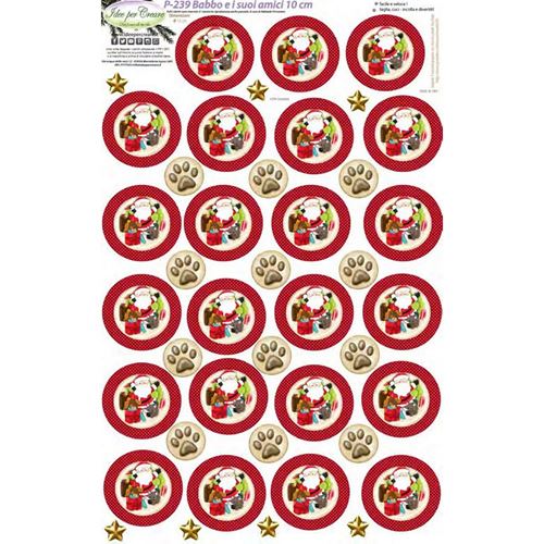 Pannolenci Stampato Babbo e i suoi amici 10 cm