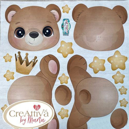 Pannolenci Stampato Baby Orsetto Rosa