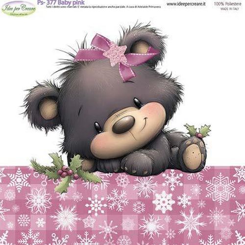 Pannolenci Stampato Baby Pink