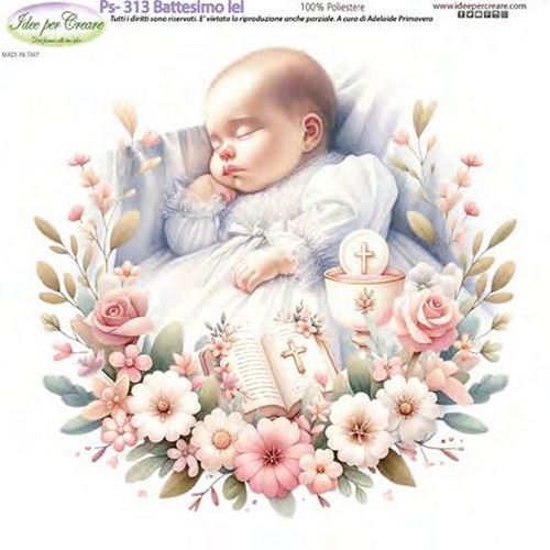 Pannolenci Stampato Battesimo Lei