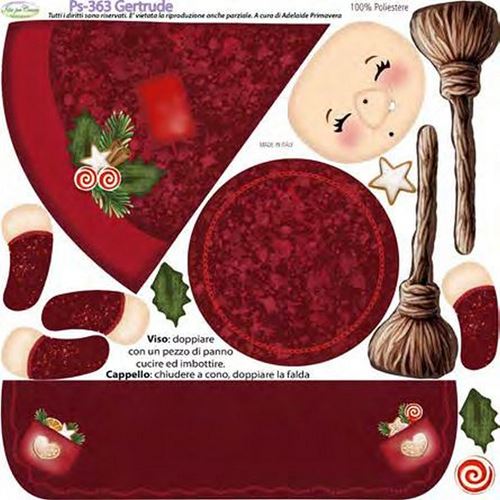 Pannolenci Stampato Befana Gertrude