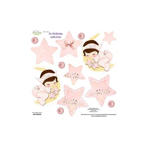 Pannolenci Stampato Bimba sulla Luna