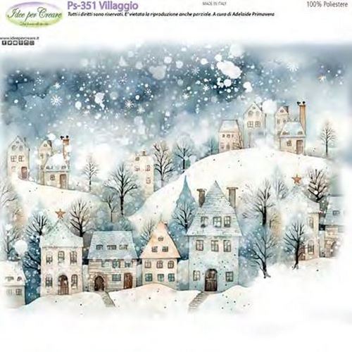 Pannolenci Stampato Borgo innevato