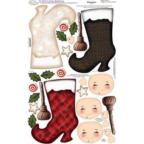 Pannolenci Stampato Calza Befana cm 35