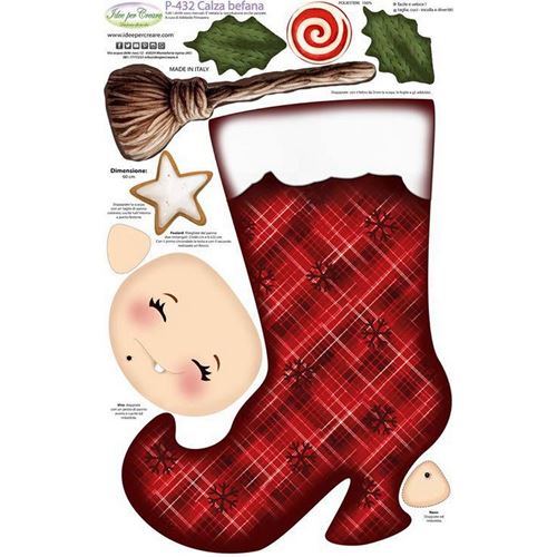 Pannolenci Stampato Calza Befana cm 60