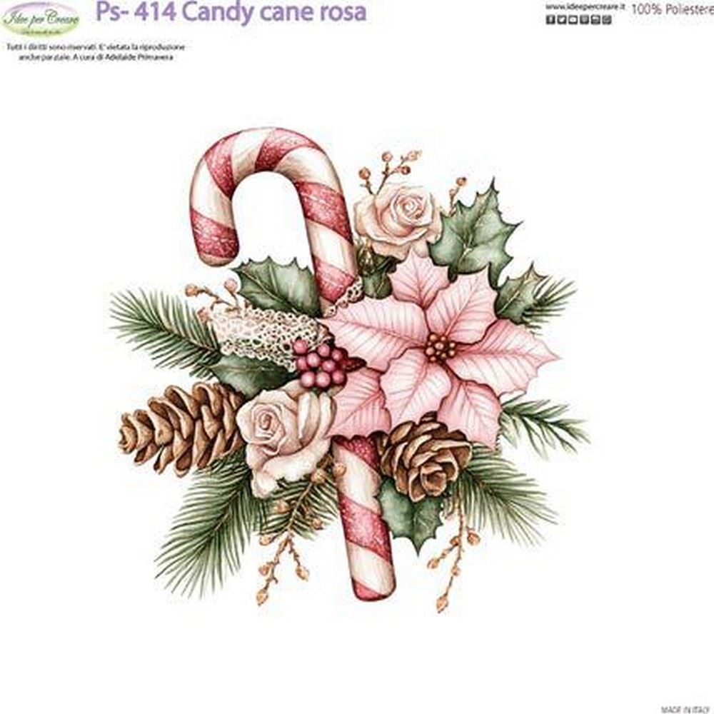 Pannolenci Stampato Candy Cane rosa