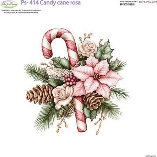 Pannolenci Stampato Candy Cane rosa