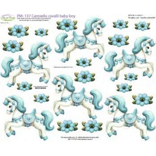 Pannolenci Stampato Carosello Cavalli Baby Boy