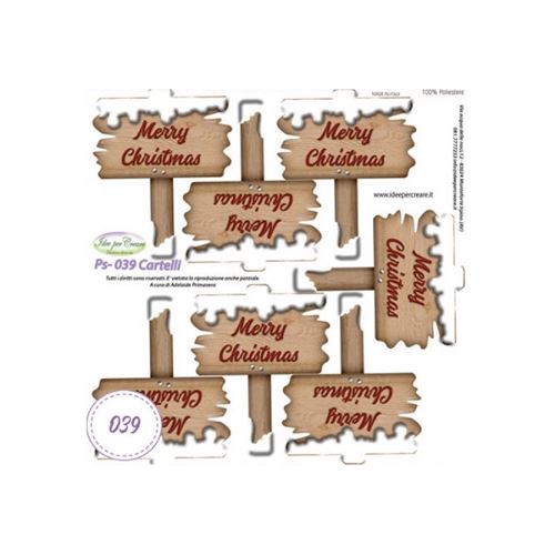 Pannolenci Stampato Cartelli Merry Christmas
