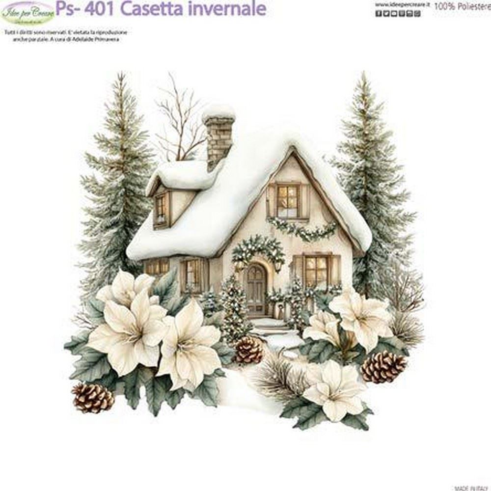 Pannolenci Stampato Casetta Invernale