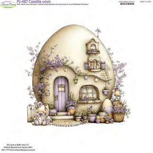 Pannolenci Stampato Casetta Uovo