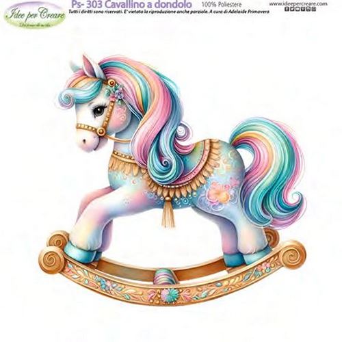 Pannolenci Stampato Cavallino a Dondolo