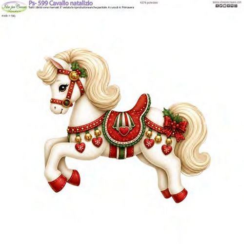 Pannolenci Stampato Cavallo Natalizio