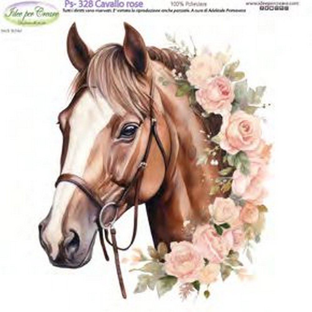 Pannolenci Stampato Cavallo Rose