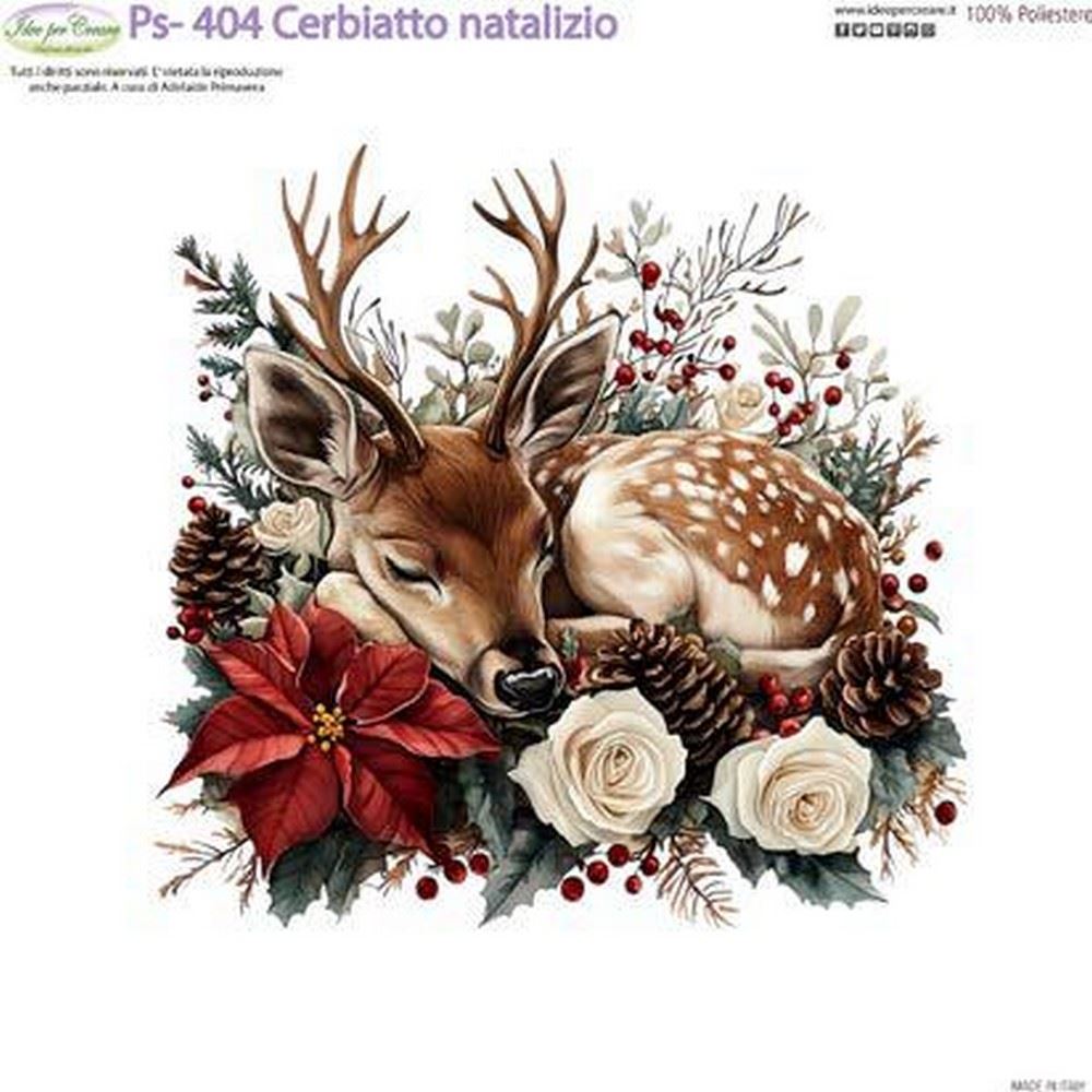 Pannolenci Stampato Cerbiatto Natalizio