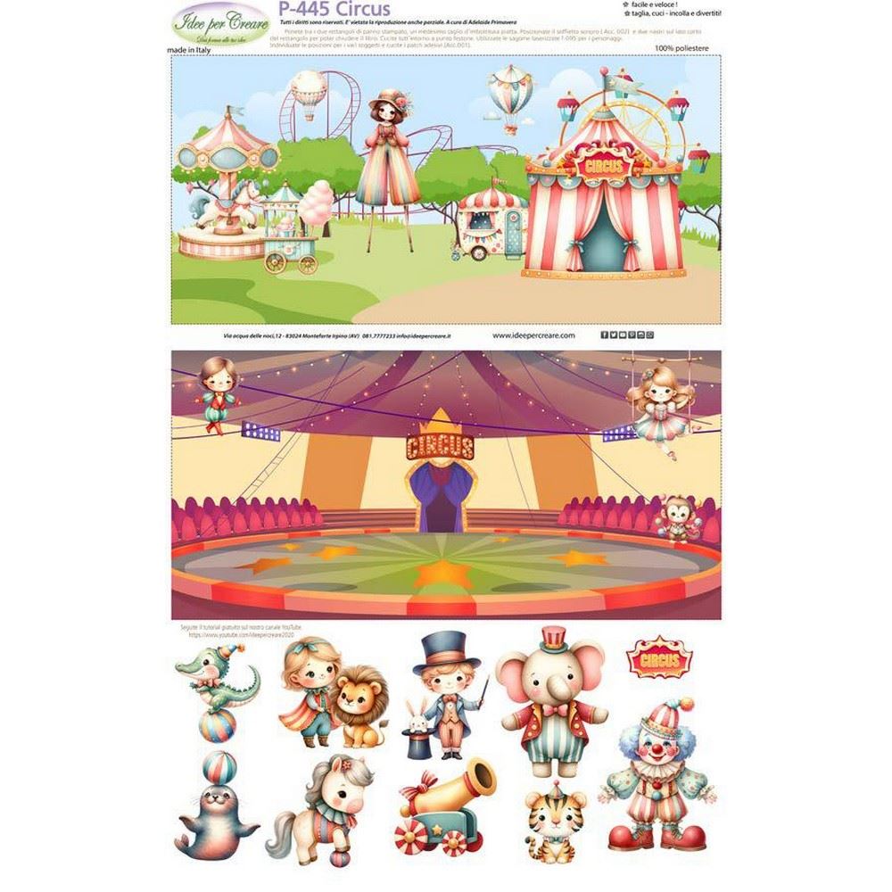 Pannolenci Stampato Circus Libro Tattile