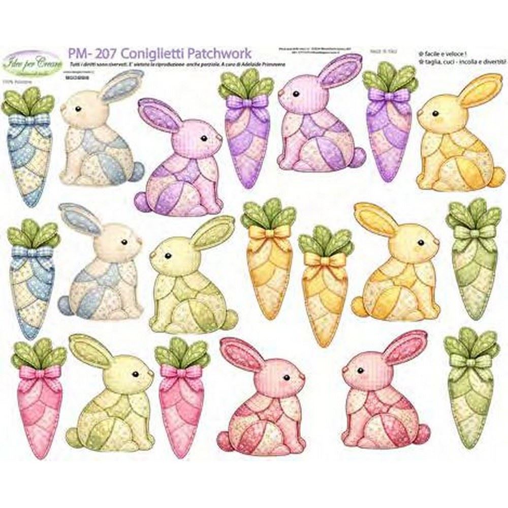 Pannolenci Stampato Coniglietti Patchwork