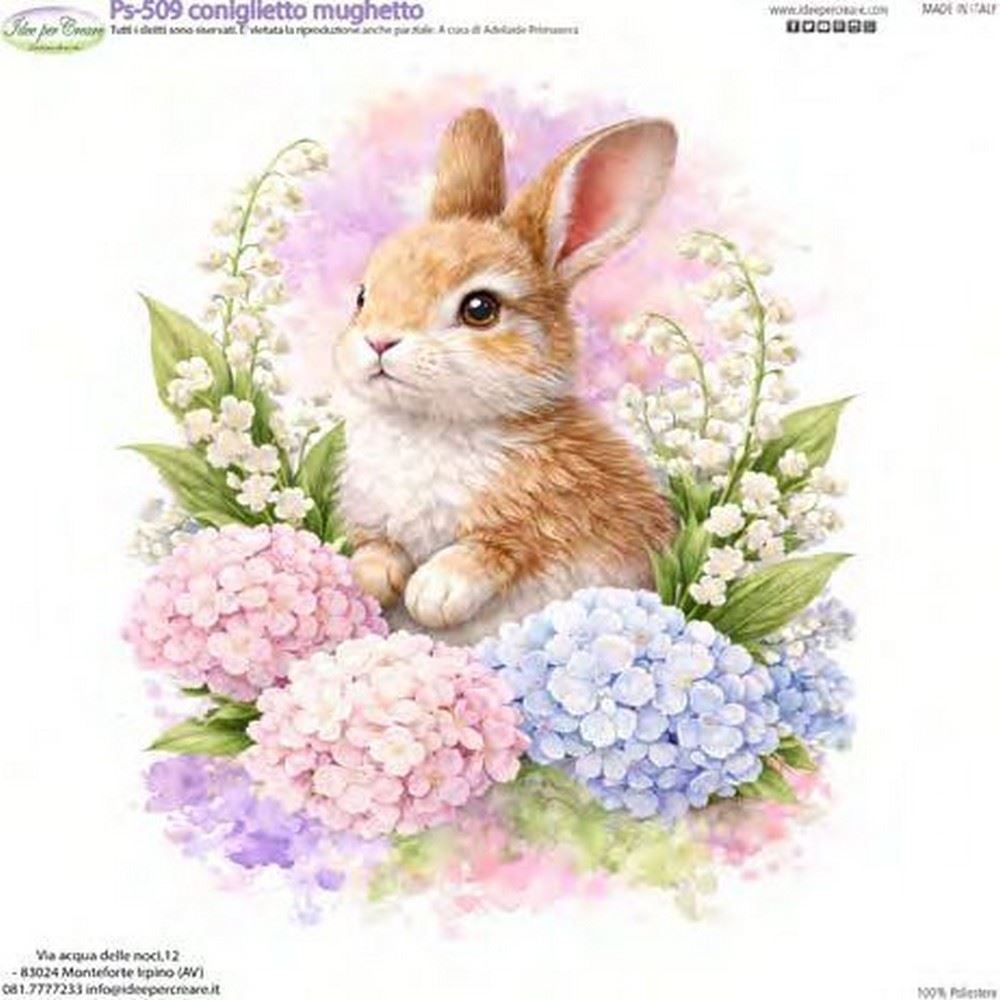 Pannolenci Stampato Coniglietto con mughetto