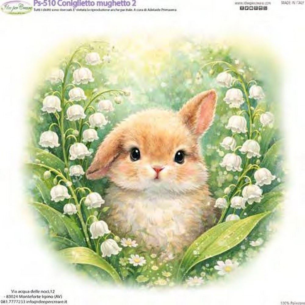 Pannolenci Stampato Coniglietto con mughetto 2