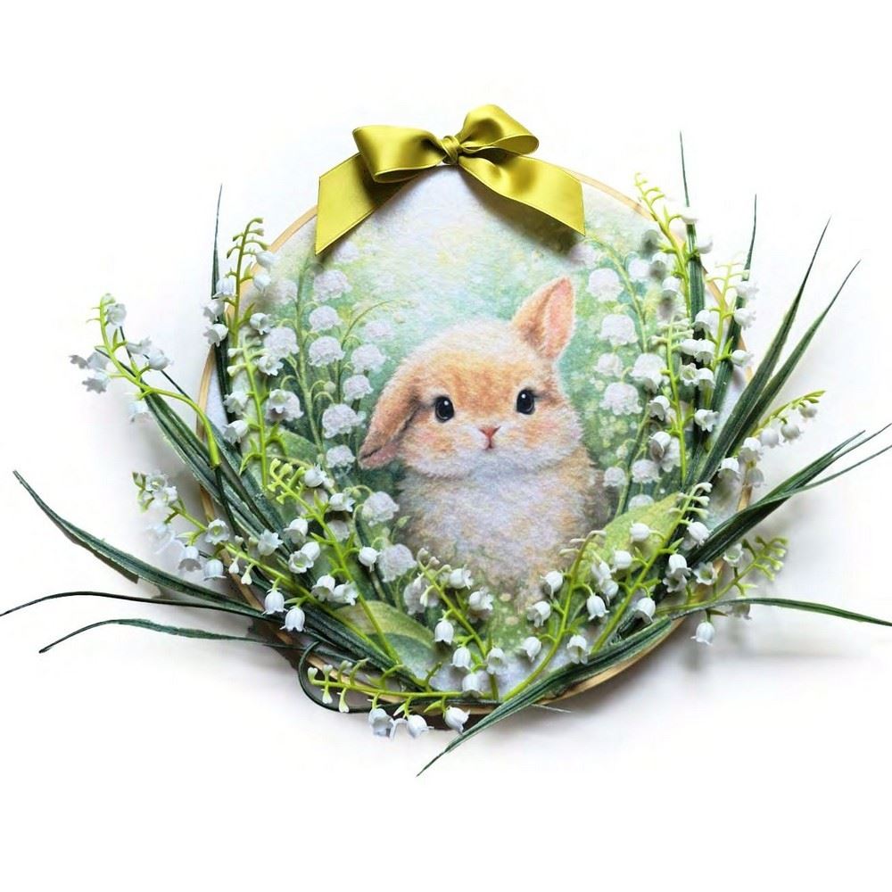 Pannolenci Stampato Coniglietto con mughetto 2