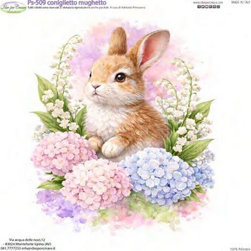 Pannolenci Stampato Coniglietto con mughetto