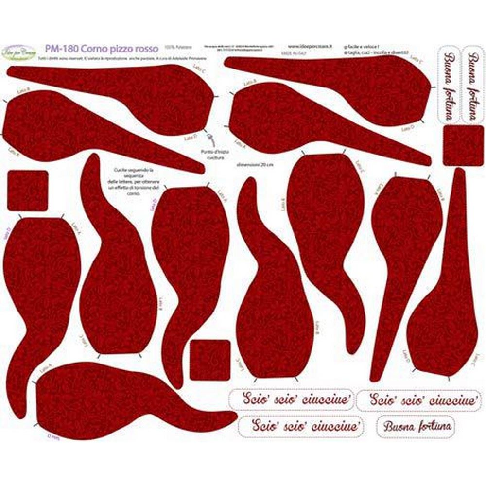 Pannolenci Stampato Corno Pizzo Rosso