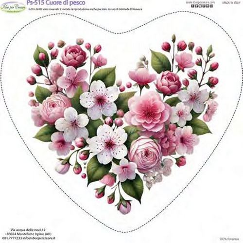 Pannolenci Stampato Cuore di pesco